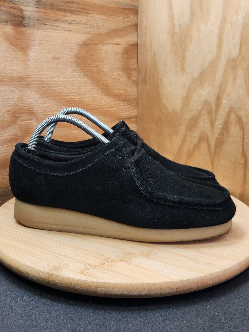 Clarks Wallabee Cup Womens Black Suede Shoes Size 9